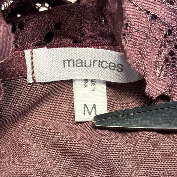 Maurice’s Padded Lace Racerback Bralette Purple Lightweight Women’s Medium - Picture 9 of 11